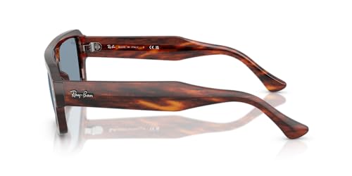 Ray-Ban RB4454F Lukas Low Bridge Fit Sunglasses, Striped Havana/Blue, 53 mm - image 3