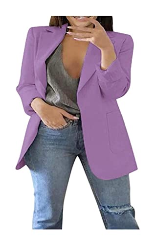 Veste de costume femme violette grande taille chic pour le bureau
