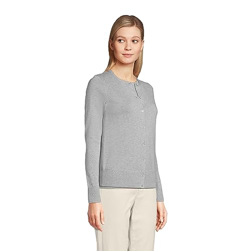 Image of Lands' End Women's Fine Gauge Cotton Cardigan Sweater