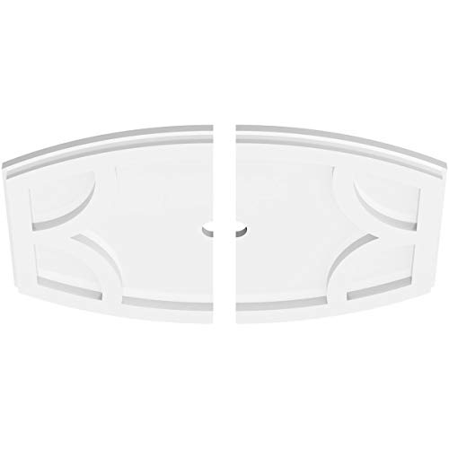 Image of Ekena Millwork CMP18X12KY2-01000 Kailey Architectural Grade PVC Contemporary, Two Piece Urethane Ceiling Medallions 18 inchW x 12 inchH x 1 inchID x 9 3 /4 inchC x 1 inchP