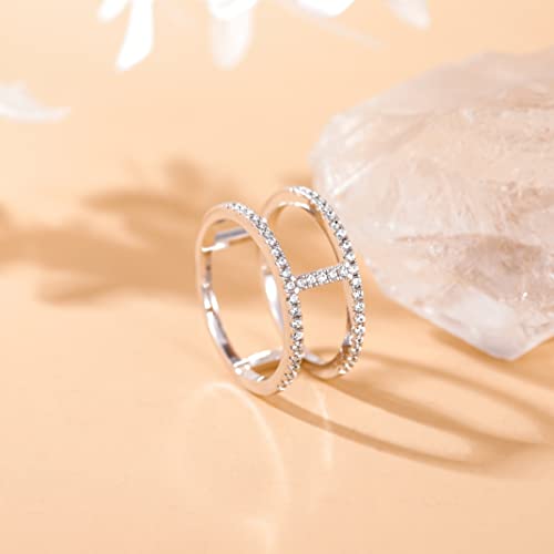 SHINYSO Wedding Bands for Women Half Cubic Zirconia Eternity Engagement Rings Gold/Silver/Rose Gold Size 4-102