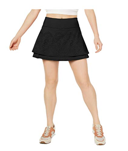 Ideology Perforated Tiered Skort, Noir XL