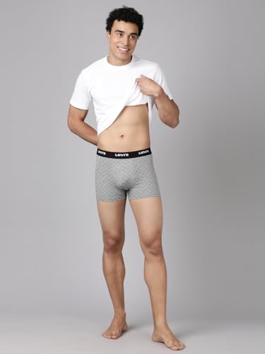 Image of Levi's 022 Trunk for Men | Cotton Stretch Fabric | Printed Men's Underwear | Anti-Roll Waistband | Extra Supportive Gusset | Functional Fly | No Ride-Up | Mid Length Fit | Tagless | Pack of 1