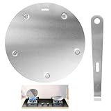 19.5 Cm Induktion Adapterplatte für Induktionsherd mit Abnehmbarem Griff, Edelstahl Induktionsadapterplatte Adapter Induktionskochfeld Gleichmäßige Wärmeleitung Auf Moka Töpfe/Induktionskochfelder