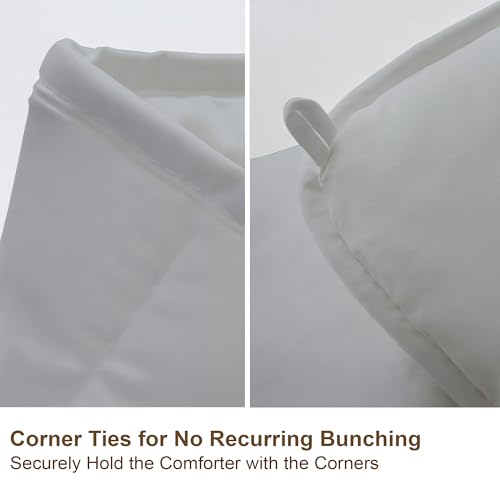 Image of Bed Comforter - King Size - Light Grey 300 GSM Quilt Blanket Rajai - Winter Warm Down Alternative Duvet Insert with Corner Ties