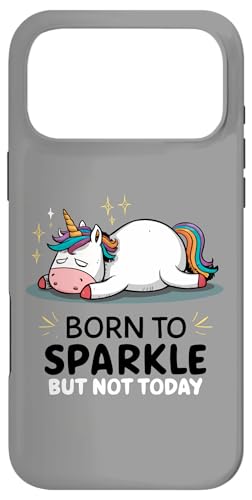 Funny Lazy Unicorn - ��ꂽ - Born To Sparkle But Not Today �X�}�z�P�[�X iPhone 17 Pro Max �p