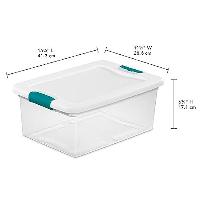 Sterilite 6 Sets of 32-Quart & 12 Sets of 15-Quart Heavy-Duty Stackable Clear Latch Lid Storage Container Tote for Home Organization