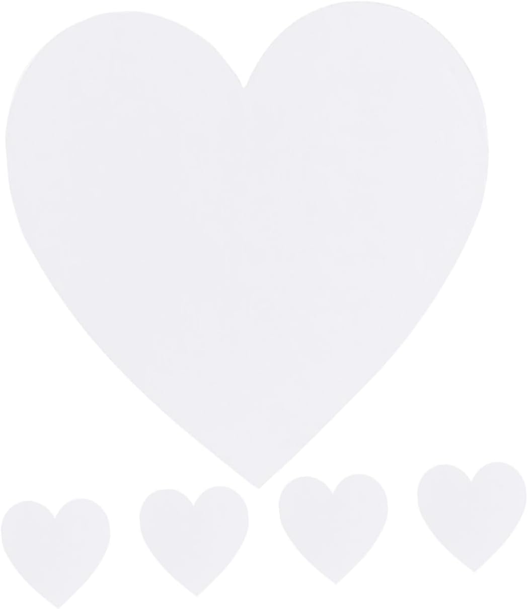 5pcs Heart-Shaped Oil Painting Panels Pre-Drawn Canvas Boards for DIY Art Projects for Students and Beginners Pure Cotton Material