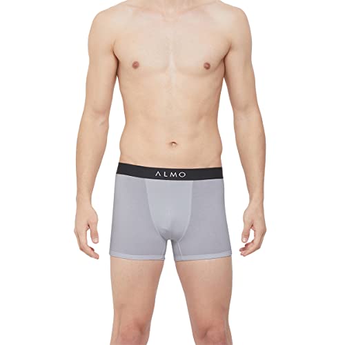 Image of ALMO Men's Micromodal Trunks (Pack of 3)| 3X Softer Than Cotton | Regular Fit | Ultrasoft Waistband | Metallic Collection