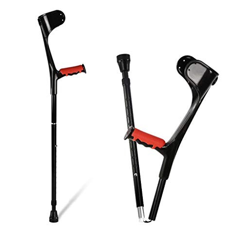 MYJZY Béquilles Adultes Se Pliant D'avant-Bras, Béquille Médicale Pliable Portative De Manchette De Bras, Promeneur Léger Réglable en Hauteur De Coude D'alliage D'aluminium,Rouge,1Pcs