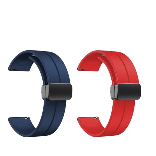 Image of LORENZ Silicone 22mm Replacement Watch Strap with Adjustable Magnetic Lock Feature
