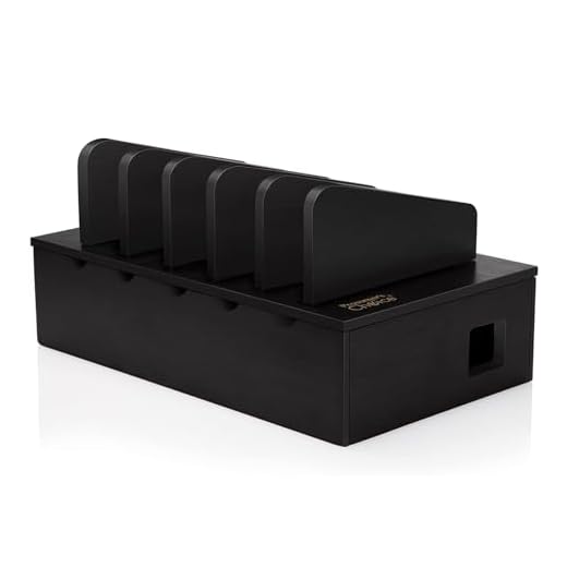 Prosumer's Choice Bamboo Charging Station Rack for Smartphones and Tablets - Black