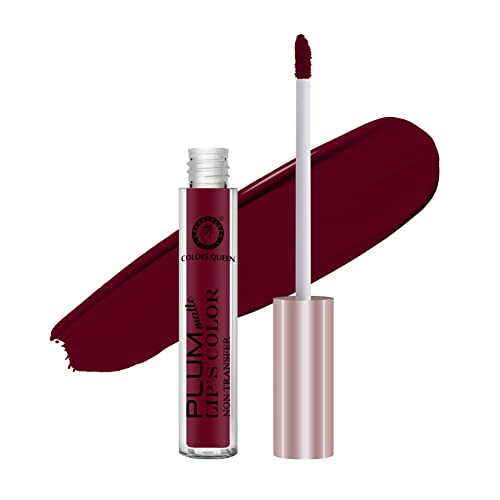 Image of Colors Queen Plum Matte Non Transfer, Water Proof, Liquid Lipstick (27 - Plum, 7ml)