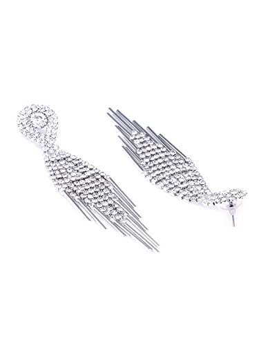 Crystal Danglers Earrings Long Chain Dangler For Anniversary