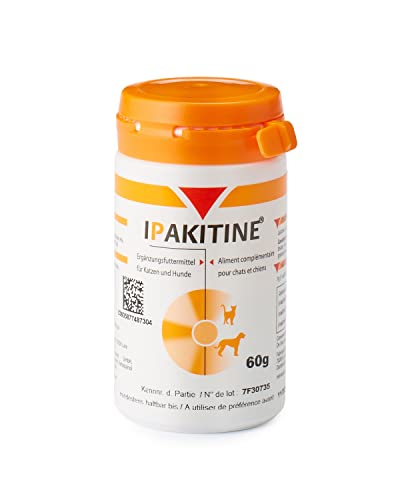 Vetoquinol Ipakitine | 60 g | Ergänzungsfuttermittel für Katzen und Hunde | Zur Unterstützung der Nieren | Bei Niereninsuffiziens