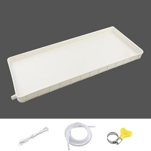 HomeVortex Bandeja de goteo de aire acondicionado, bandeja de drenaje de condensación con manguera de 300 cm para unidades divididas o ventanas de 3 a 5 toneladas al aire libre, bandeja de goteo de