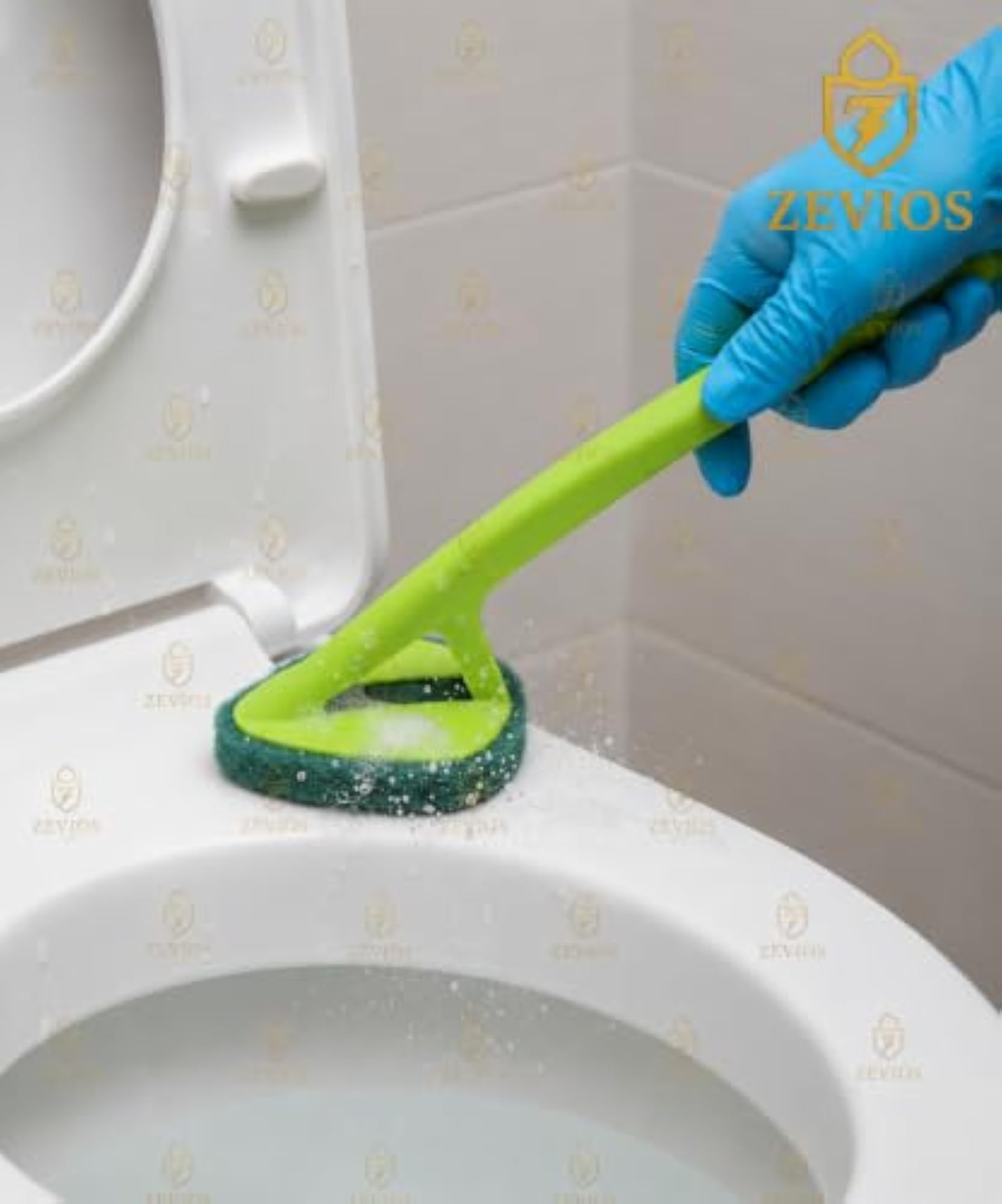 Long Handle Tile Scrubber Brush with Sponge