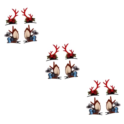 Barrettes antlers de Noël : lot de pinces à cheveux festives et élégantes pour shooting photo