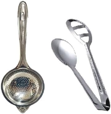 Handcrafted Stainless Steel Salad Tongs and Poha Strainer – Premium Kitchen Essentials from India