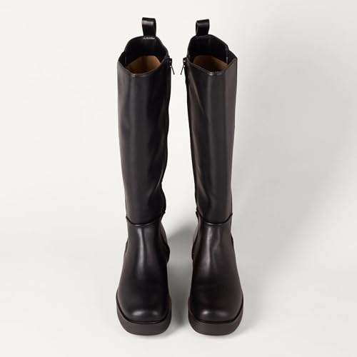 Image of Amazon Essentials Women's Tall Gusset Boots, Chunky Heel, Square Toe