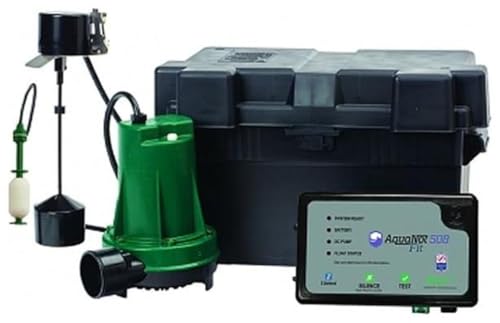 Zoeller 508-0014 Aquanot Fit 12-volt DC Battery Back-up Sump Pump System with Built-in Wi-Fi for Z Control Connectivity