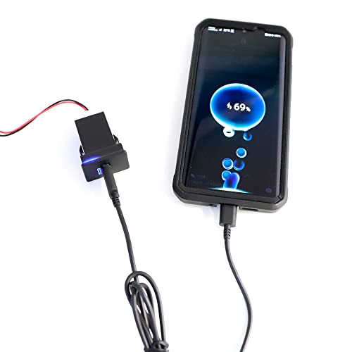 Puerto de carga USB 3.0 con luz LED azul para panel 22.8x22.5mm miniatura 6