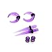 Memsion Ear Stretching Kit 54 Pieces 14G-00G Ear Gauges Expander Set Acrylic Septum Piercing Kit Crescent Spiral Buffalo Tapers and Plugs for Women Men Violet Color