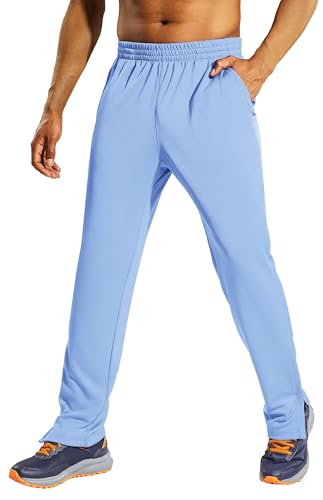 Image of MIER Mens Ankle Zip Sweatpants, Soccer Warm-up Track Pants with Pockets