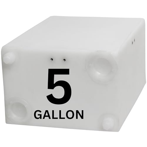 Image of 5 Gallon RV Fresh Water Tank, Potable Water Storage Tank for Drinking, Cooking, Cleaning, Showering, for Campers, Trailers, Motorhomes, RVs, Cube Shape, 16 inch x 11.75 inch x 8 inch (WT-5687)