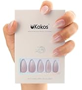 UKOKOS Press On Nails-Short ABS Natural Fit Fake Nails (Shiny Stardust - 24 PCS)