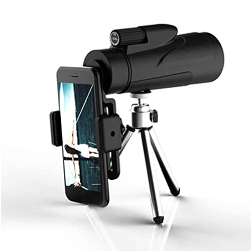 Telescopio monocular 12x50 con trípode y adaptador móvil para principiantes