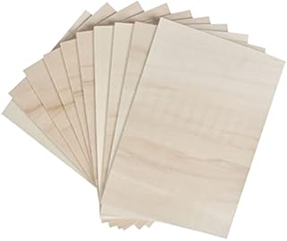 QLOUNI 10PCS A4 Plywood Sheets 3mm, 300 x 220 x 3 mm Birch Wood Ply Sheets Unfinished Wood Board for Pyrography, Craft Painting, Engraved, Stenciling, Home Decor