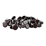 Furniture Glides Sliders-Furnigear PTFE (Teflon) Chair Leg Movers Sliders for Carpet and Hardwood Surface - Move Your Furniture Easy & Safely - Best Floor Protector (1 inch/Nail, Brown-40pack)