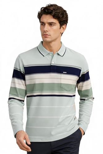 Image of Full Sleeve Polo T Shirt for Men Cotton with Pocket and Collar - Regular Fit Tshirt