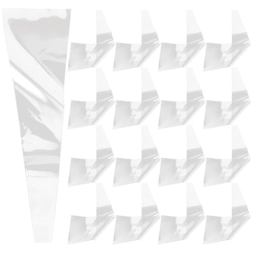 Uonlytech Lot de 100 Sachets pour Muguet en Plastique Transparent, Emballage Fleur Unique et Emballage Rose Individuelle, Pochette en Cellophane Transparente...