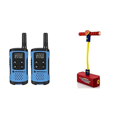 Motorola T100 Talkabout Radio, 2 Pack & Flybar My First Foam Pogo Jumper for Kids Fun and Safe Pogo Stick for Toddlers, Durable Foam and Bungee Jumper for Ages 3 and up, Supports up to 250lbs