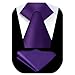 URAQT Krawatten Herren, Einstecktuch Krawatten Set Solide Krawatte Herren, Klassische Tie, Business Party, Hochzeit, Geschenke f&uuml;r M&auml;nner, Dunkelviolett