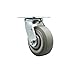 Stainless Steel Thermoplastic Rubber Flat Tread Swivel Top Plate Caster w/Maintenance Free Bearings & 5" x 2" Gray Wheel - 350 lbs Capacity/Caster - Service Caster Brand