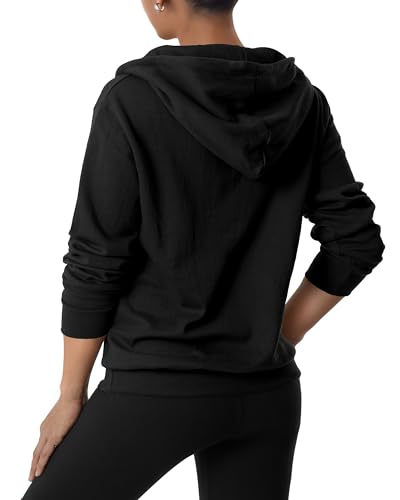 Image of GIVON Womens Casual Zip Up Hoodie Cotton Blend Soft Fabric Basic Layering Hooded Jacket with Kangaroo Pocket