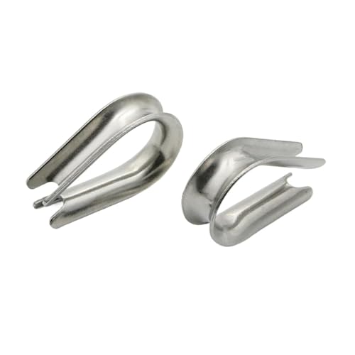 Guardacabos, Anillo de protección de cuerda de alambre, sujetadores de aparejo, dedales de línea de anclaje, abrazadera de anillo plateado, cabrestante, bucle de alambre de acero inoxidable 304(M5)