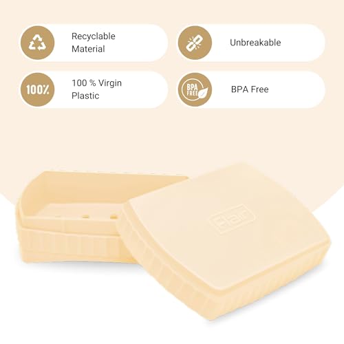 Image of FLAIR Estella Soap Case with Drainage | Reusable & Durable Soap Box | Modern Bathroom Soap Holder (2, Beige)