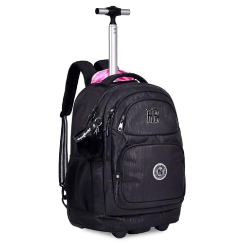 Mochila de Costas e Rodas Rebecca Bonbon Brilho Crinkle com Lurex Fashion Preto