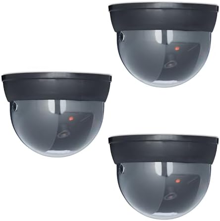 Relaxdays C&aacute;mara Seguridad Falsa, Set 3, LED Intermitente, Exteri...