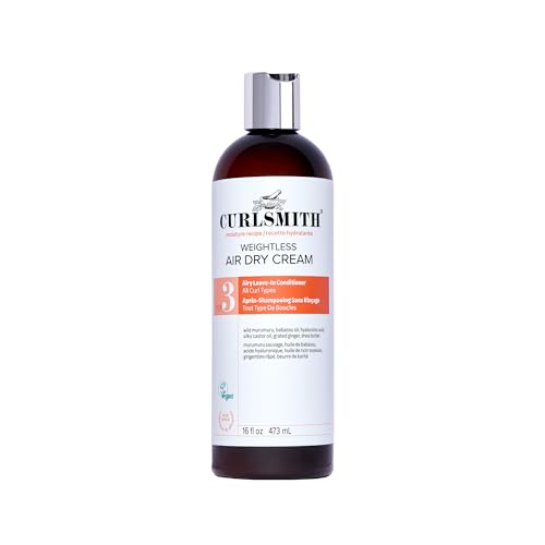 Image of CURLSMITH Weightless Air Dry Cream for Hair, Hydrating and Detangling, Leave In Conditioner for Curly Hair, For All Curl Types, Vegan & Cruelty-free