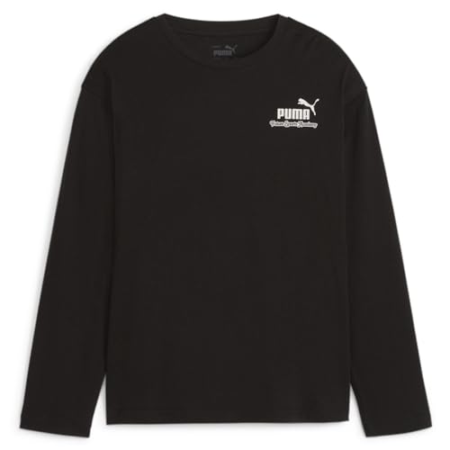 PUMA Kids Boys Essentials Mid 90S Graphic Crew Neck Long Sleeve Casual Tops Casual - Black - Size M