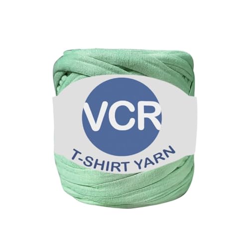Image of VCR Mint Cream Big T-Shirt Yarn, 100 Meters Length, Recycled & Fashionable Craft Yarn, Pack of 1, Suitable for Crochet, Knitting & DIY Bags, Baskets, Cushions & Home Decor Projects