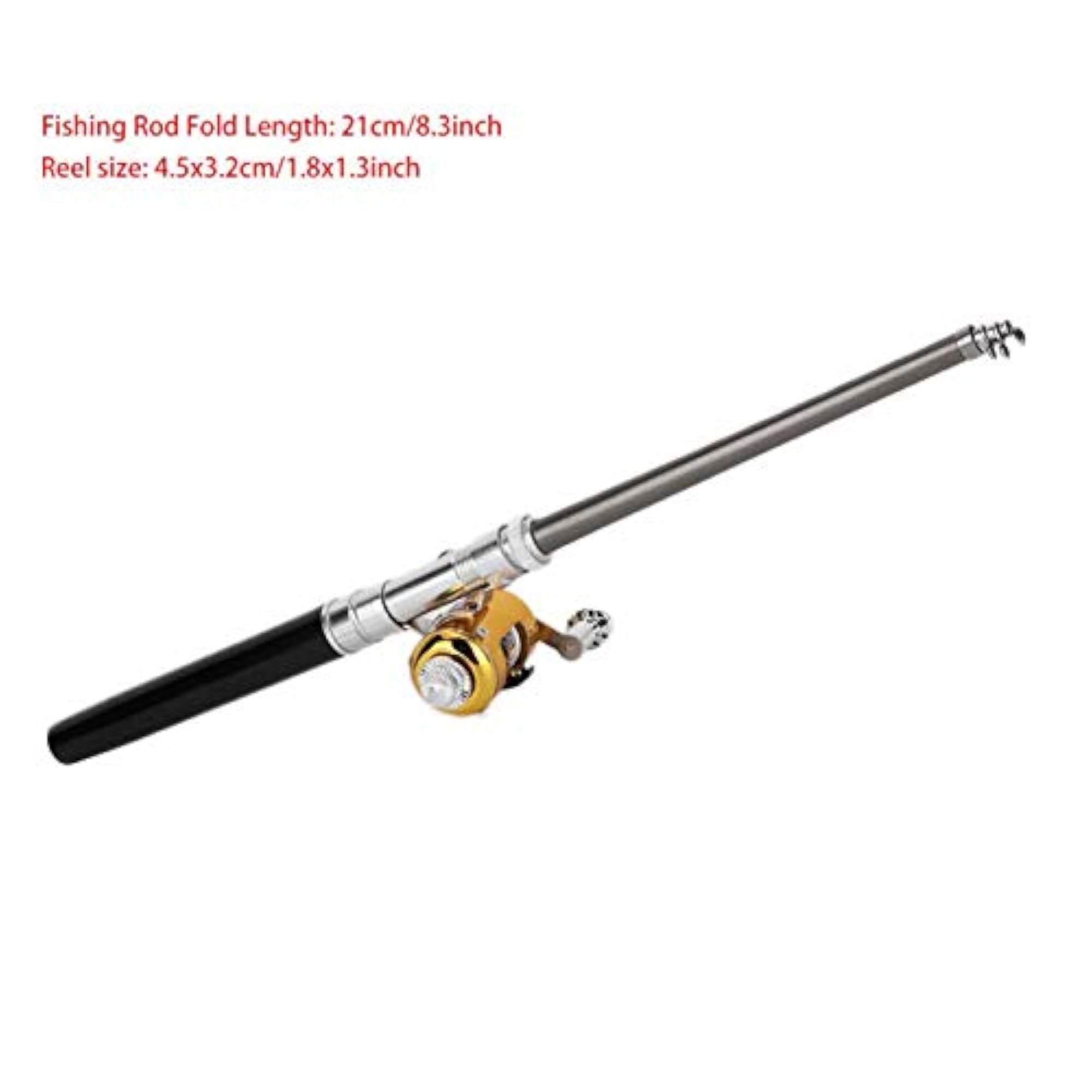 Portable Telescopic Fishing Pen Rod, Black