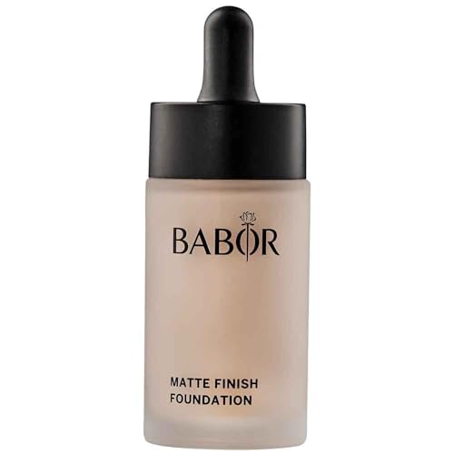 BABOR MAKE UP Matte Finish Foundation, leichte & mattierende Foundation mit Serum, mittlere bis hohe Deckkraft, kaschiert Unregelmäßigkeiten, 30 ml