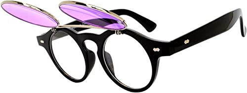 Image of OWL Steampunk Vintage Retro Round Circle Gothic Hippie Colored Plastic Frame Sunglasses Colored Lens
