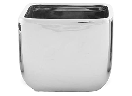 matches21 Topf Übertopf Blumentopf Pflanztopf Pflanzgefäß eckig abgerundet glänzend Keramik Silber 14x14x11 cm matches21 Topf Übertopf Blumentopf Pflanztopf Pflanzgefäß eckig abgerundet glänzend Keramik Silber 14x14x11 cm
